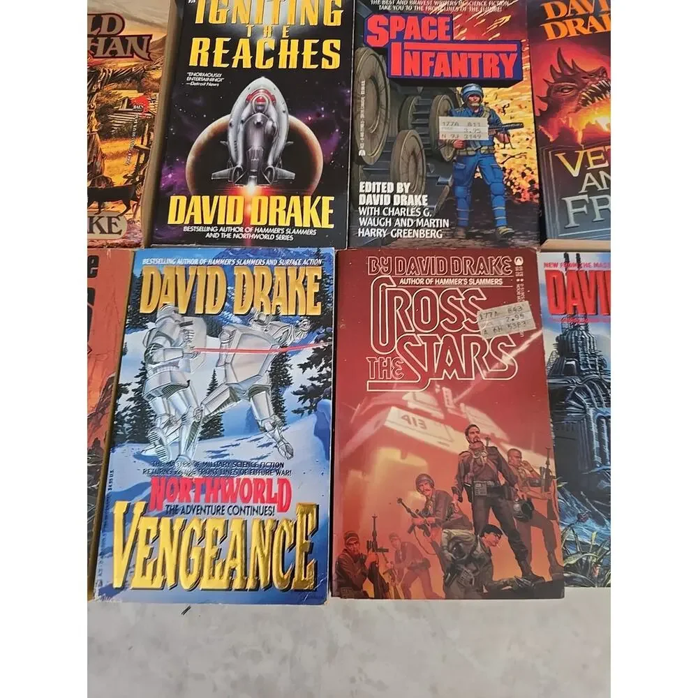 Lot of 10 VTG David Drake War‎ Military Fantasy Science Fiction Paperback Books